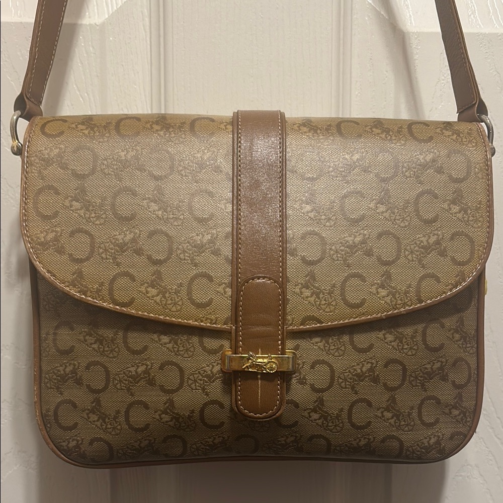 Celine Brown Monogram Shoulder Crossbody Bag